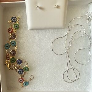 Multicolor Evil Eye Charm Bracelet - Women Jewelry